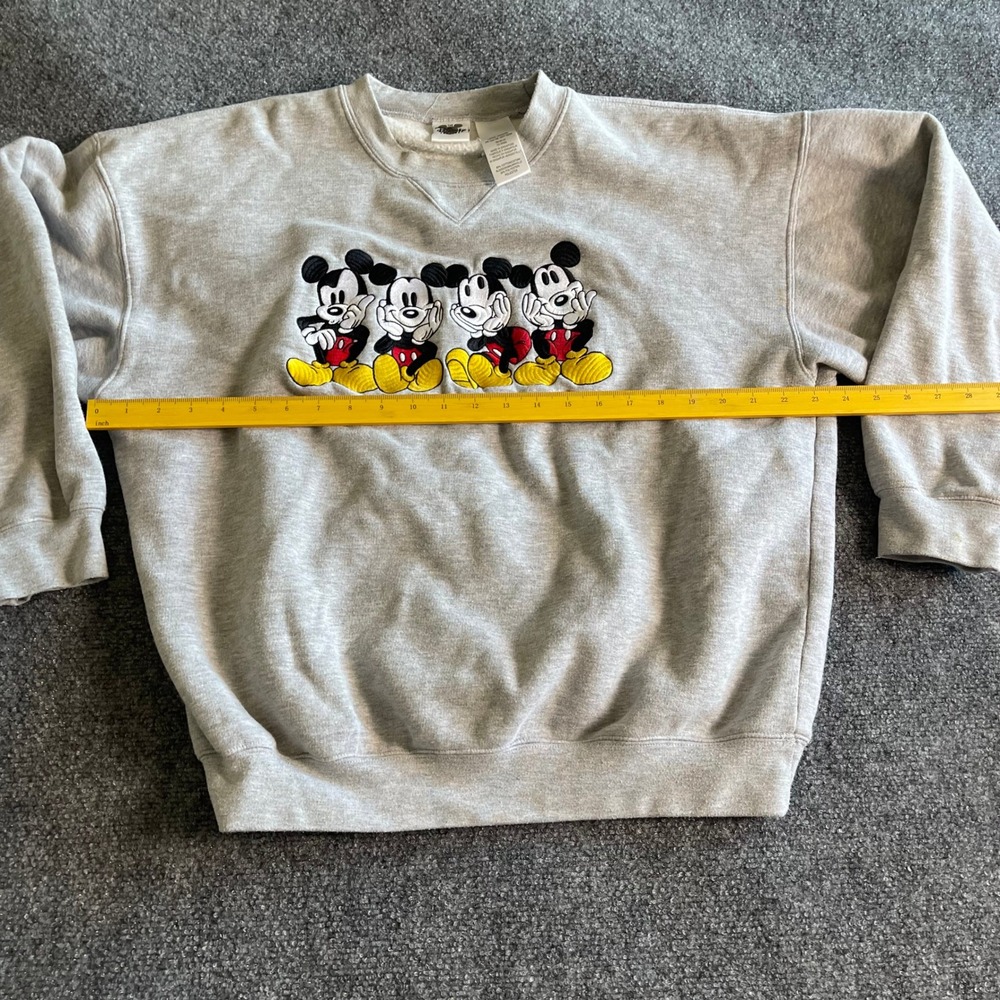 Disney Catalog Mickey Mouse‎ Embroidered Sweatshirt Mens Large Gray Vintage 90s - Picture 5 of 6